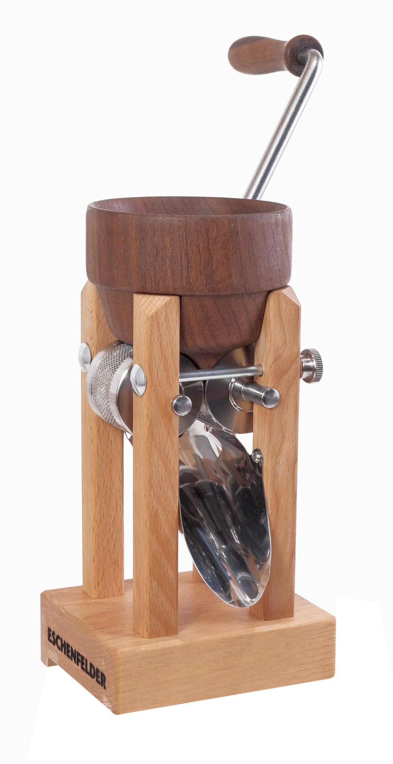 Eschenfelder Kornquetsche Tischm. /Holz Nussbaum