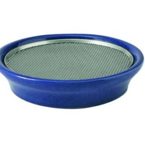 Eschenf. Kresse-Sieb, Keramik metallic blau, 12cm ø