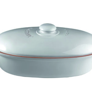 Römertopf Brottopf oval, weiß, bis 3,5 kg