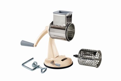 Hand-Reibe mit Vakuumsaugfuß+Zwinge, beige lackiert