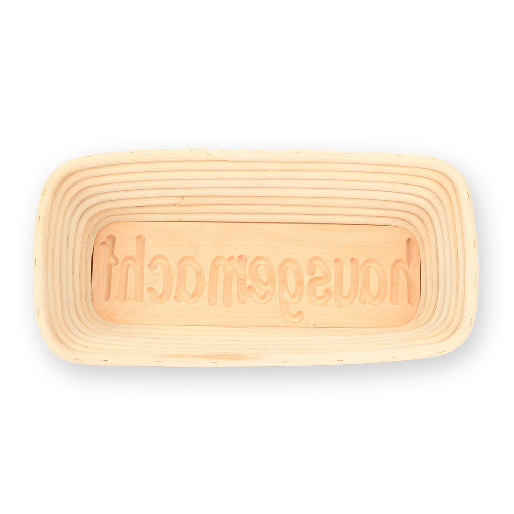 Gärkorb Motiv Hausgemacht, eckig lang (1 kg)